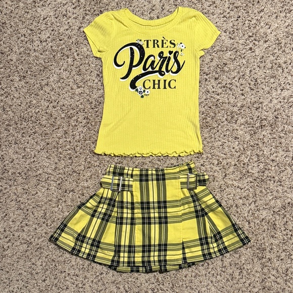 Justice Other - Justice girls size 7 yellow plaid matching skirt set